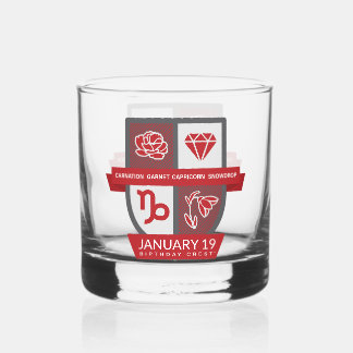Capricorn Birthday Crest™ January 1-19 Whisky Glas