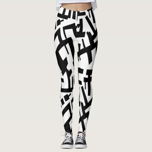 Capricorn Black White Leggings (Voorkant)