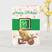 Capricorn Bonne carte d'anniversaire (Fleur jaune)