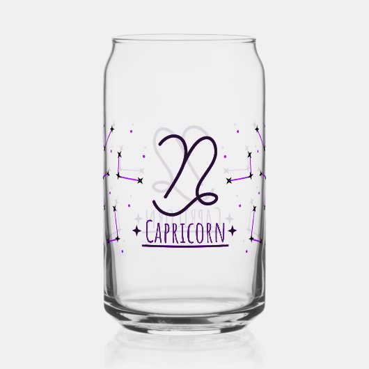 Capricorn Can Glass Zodiac Drinkware (Recto)