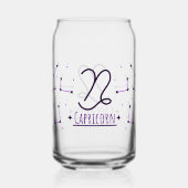 Capricorn Can Glass Zodiac Drinkware (Verso)