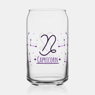 Capricorn Can Glass Zodiac Drinkware Blikvorm Glas