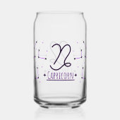 Capricorn Can Glass Zodiac Drinkware Blikvorm Glas (Achterkant)