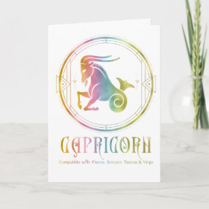 Capricorn Compatibility Birthday Wenskaart Kaart