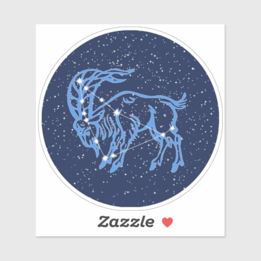 Capricorn Constellation and Zodiac Sign with Stars Sticker (Vel)