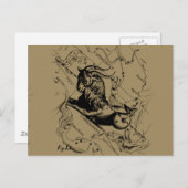 Capricorn Constellation  Engraving Hevelius Briefkaart (Voorkant / Achterkant)