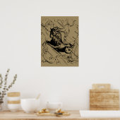 Capricorn Constellation Engraving Hevelius Poster (Keuken)