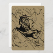 Capricorn Constellation Hevelius 1690 op Taupe (Voorkant / Achterkant)