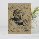 Capricorn Constellation Hevelius 1690 op Taupe (Staand voorkant)