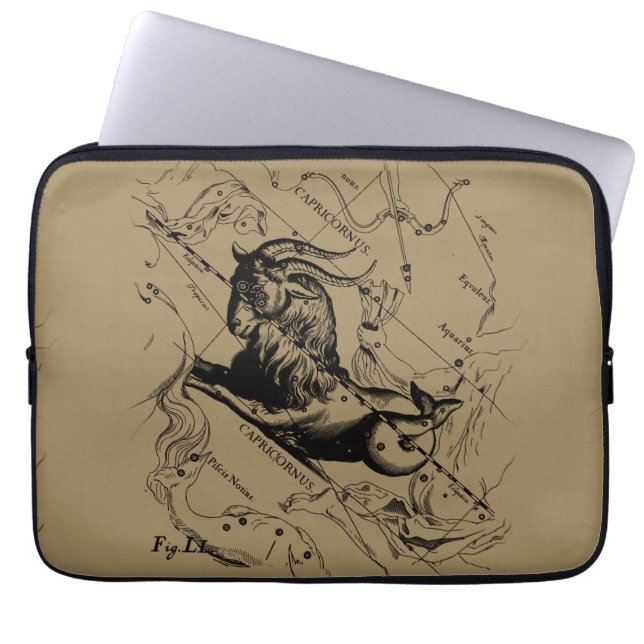 Capricorn Constellation Map Hevelius circa 1690 Laptop Sleeve (Voorkant)