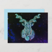 capricorn de geit zodiac briefkaart (Voorkant / Achterkant)