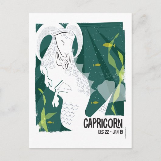 Capricorn de Zee Goat Zodiac Briefkaart (Voorkant)