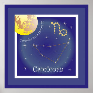 Capricorn December 22 to Janvier 20 Poster