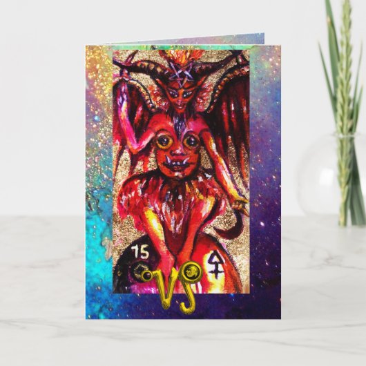 CAPRICORN, DEVIL, TAROT ASTROLOGY ZODIAC BIRTHDAY KAART (Voorkant)