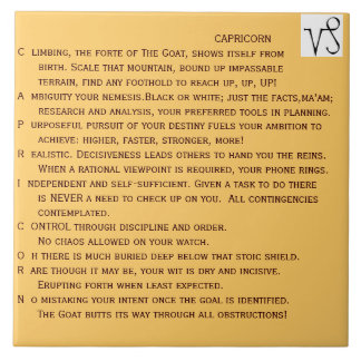 CAPRICORN-gedicht op keramisch tegels Tegeltje