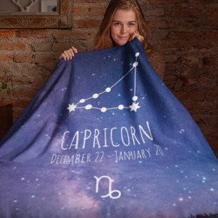 Capricorn   Gepersonaliseerde zodiac-constellatie Fleece Deken