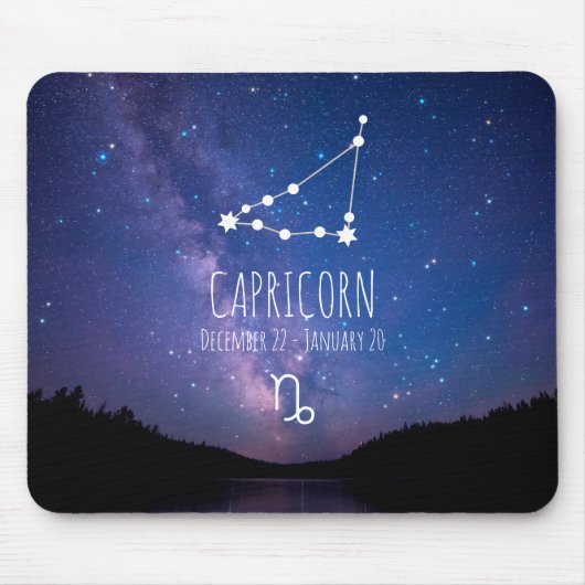 Capricorn | Gepersonaliseerde zodiac-constellatie Muismat (Voorkant)