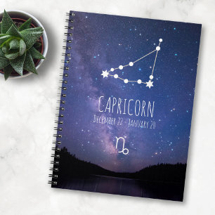 Capricorn   Gepersonaliseerde zodiac-constellatie Notitieboek