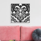 Capricorn Goddess Etching Canvas Wall Art (Insitu (Woonkamer))