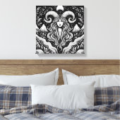 Capricorn Goddess Etching Canvas Wall Art (Insitu (Slaapkamer))