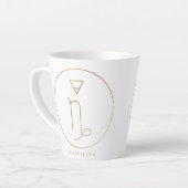 Capricorn Gold Zodiac Embleem Latte Mok (Linkerhoek)