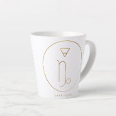 Capricorn Gold Zodiac Embleem Latte Mok (Rechterhoek)