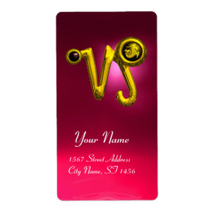 CAPRICORN GOLD ZODIAC JEWEL Black Onyx, Red Ruby Etiket