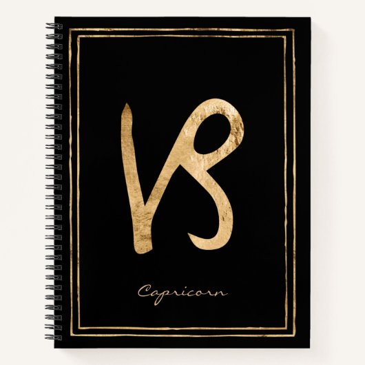 Capricorn hammered gold stylized astrology noteboe notitieboek (Voorkant)