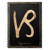 Capricorn hammered goud gestileerde astrologie notitieboek (Voorkant)