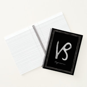 Capricorn hammered Silver Gestandaardiseerde astro Notitieboek