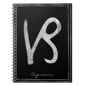 Capricorn hammered Silver gestileerde astrologie Notitieboek (Voorkant)