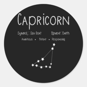 Capricorn Horoscope Astrology Star Sign Birthday Ronde Sticker