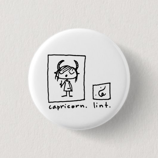 capricorn + lint ronde button 3,2 cm (Voorkant)