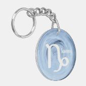 Capricorn Personalized Waterverf Zodiac Sign Sleutelhanger (Voorkant Links)