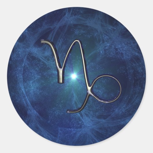 Capricorn Ronde Sticker (Voorkant)
