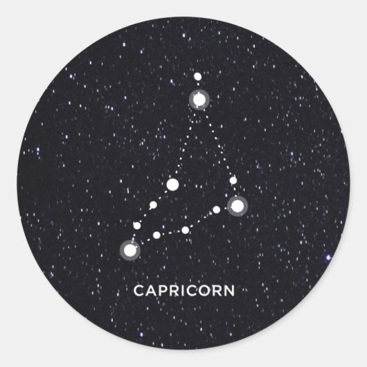 Capricorn Ronde Sticker (Voorkant)