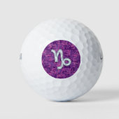 Capricorn Sign on Fuchsia Digital Camouflage Golfballen (Voorkant)