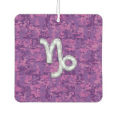 Capricorn Sign on Fuchsia Digital Camouflage Luchtverfrisser (Voorkant)