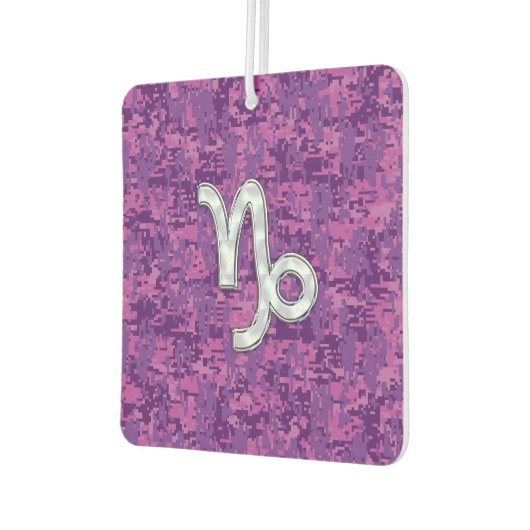 Capricorn Sign on Fuchsia Digital Camouflage Luchtverfrisser (Links)