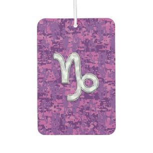 Capricorn Sign on Fuchsia Digital Camouflage Luchtverfrisser