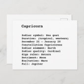 Capricorn sterrenbeeld astrologie verjaardag briefkaart (Voorkant / Achterkant)