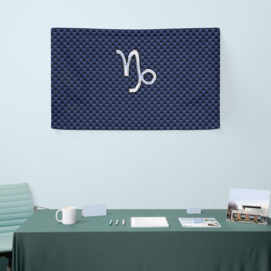 Capricorn Symbool Navy Carbon Fiber Style Spandoek (Beurs)