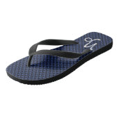 Capricorn Symbool Navy Carbon Fiber Style Teenslippers (Schuin)