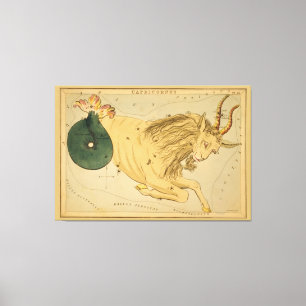 Capricorn - teken van het Afbeelding van de diere Canvas Afdruk