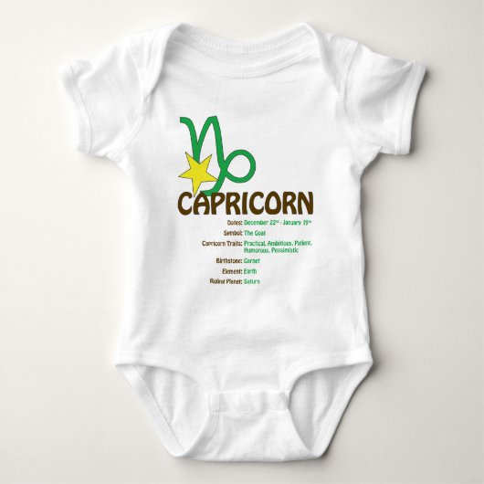 Capricorn Traits Baby Romper (Voorkant)