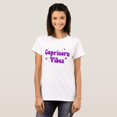 Capricorn Vibes Zodiac Astrology Paarse Stars T-shirt (Voorkant volledig)