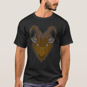 Capricorn Wild Animal Portret Imprint Whit Goat T-shirt