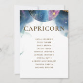 Capricorn, Zitplankkaart met gastnamen (Voorkant)