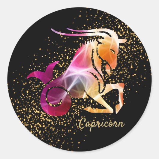 Capricorn - Zodiab Ronde Sticker (Voorkant)