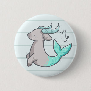 Capricorn Zodiac Animal Button
